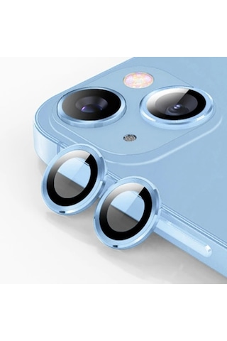 Ally iPhone Uyumlu 14-14 Plus 3d Metal Çerçeveli Kamera Lens Koruyucu- 5775