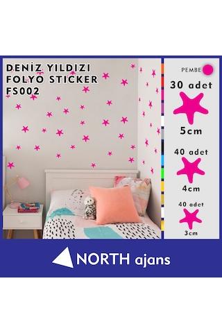Deniz Yıldızı Folyo Duvar Sticklerı Pembe