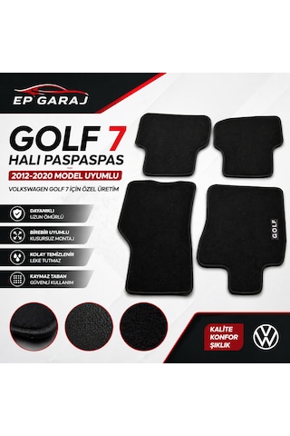 Volkswagen 2012-2020 Model Golf 7 Ve 7.5 Uyumlu Halı Paspas Takımı İnce Tip