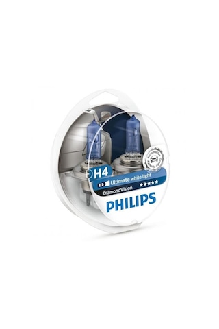 Phılıps H4 Diamond Vision 5000 Kelvin Beyaz Işık Ampul Seti