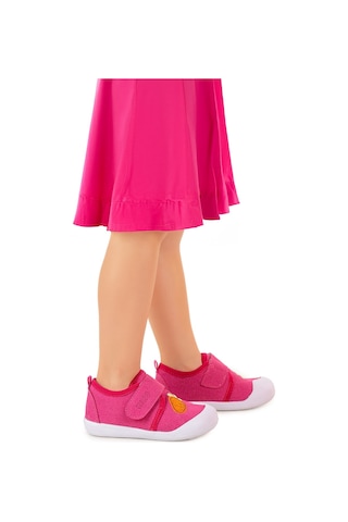 Kiko Kids Strawberry Cırtlı Kız Bebek İlk Adım Panduf Ayakkabı Fuşya