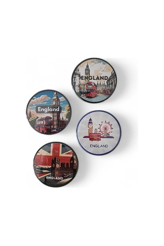 İngiltere Magnet Set 3 - 4'lü Buzdolabı Magnet England Karışık Renkli