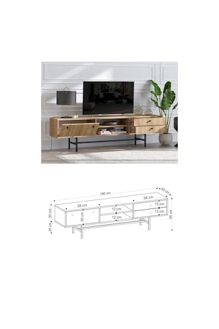 Decormet Owen Tv Sehpası Safir Meşe Diğer