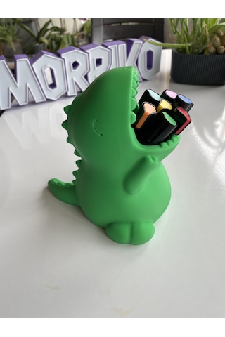 Sevimli T-rex Dinozor Kalemlik - 15 Cm Yeşil