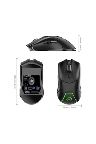 Novahub Hxsj T40 Kablosuz Fare - 4000dpi Rgb, Uzun Pil, 7 Tuşlu, Bluetooth 5.1, 2.4g, Ergonomik Design 001