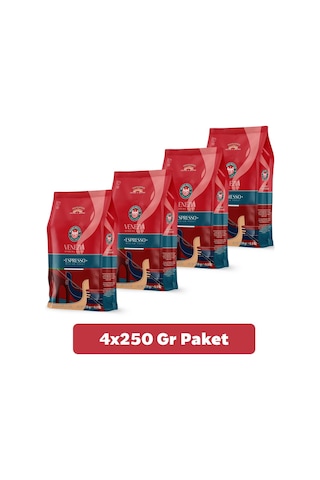Espresso Venezia Blend 4x250 Gr. Çekirdek Veya Öğütülmüş Kahve Çekirdek Kahve