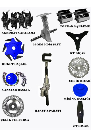 Eisenn ST900 Sırt Tırpan + Çapalama Seti + Zeytin Toplama 12 Parça Full Set