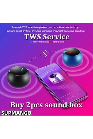 Zyzqstore Kablosuz Bluetooth Hoparlör - Taşınabilir Çelik Tabanca Ses Sistemi