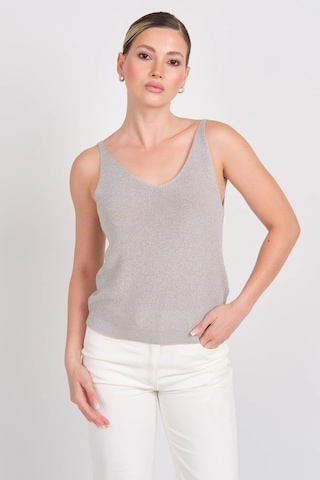 Sisley Onlshına Sl Glıtter Top Knt Kadın Gri Bluz - 15322379