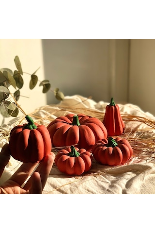 Thiramis Homeconcept Dekoratif Turuncu Balkabağı Seti 5'li