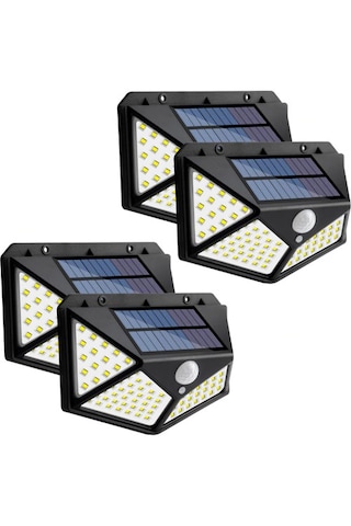 4 Adet 100 Led Solar Sokak Lambası 3 Modlu Güneş Enerjili Lamba