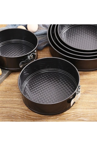 Reedark Kalıcı Anti Yapışkan 12/18/22 Cm Seti: Kilitli Tabanlı Yuvarlak Kek Kalıbı, Mousse Ve Pasta Pişirme, Ev Kullanıma Çelik Demir Fırın Gereci