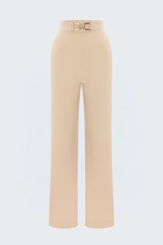Sateen Aksesuar Detaylı Pantolon - Taş-137805