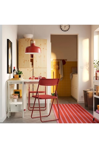 Vıhals Katlanır Sandalye Mutfak Sandalyesi Kırmızı Kırmızı