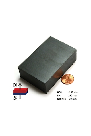 100mm X 50mm X 20mm Kömür Seramik Büyük Güçlü Ferrit Mıknatıs