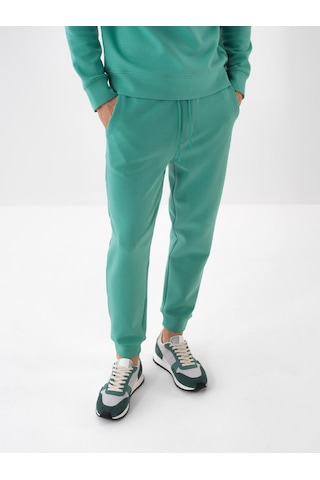 Yeşil Pamuk Dokulu Regular Fit Sweat Pantolon 380186 Yeşil