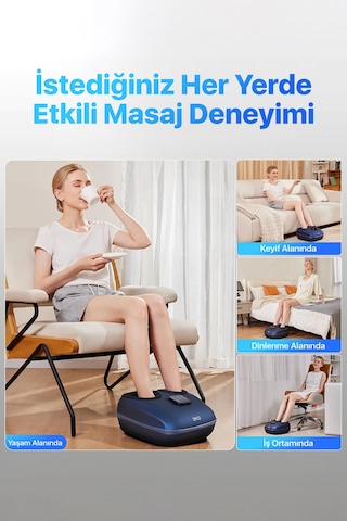 Ys100 Akıllı Ayak Masaj Aleti / Robotu Shiatsu Teknikleri Uzaktan Kumanda, Isı & Termoterapi Lacivert