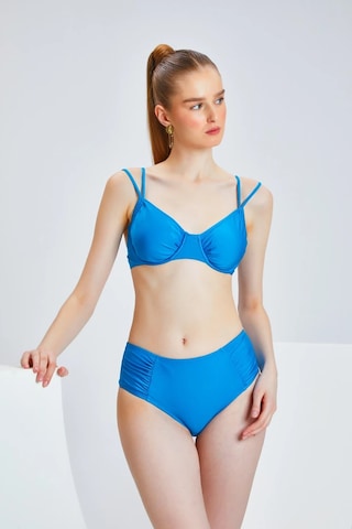 Too Salty Swimwear Kadın Büzgülü Balenli Toparlayıcı Yüksek Bel Bikini Takımı 24s101st Mavi