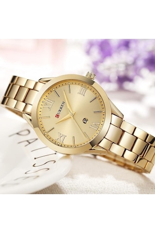 Novahub Beyaz Curren Kadın Saat 9007, Çelik Bilezik, Tam Takvim, Su Geçirmez, Relogio Feminino Beyaz