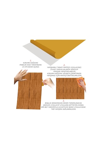 Tink Kendinden Yapışkanlı Cilalı Ahşap Desenli Pvc Panel 41x62 Cm