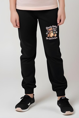 Fyk Kids Kız Çocuk Yuvarlak Yaka Baskılı Bearly Chillin Alt-üst Pijama Takımı Somon