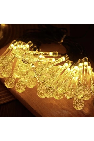 7m 50 Led Damla 8 Fonksiyonlu Solar Panelli-gün Işığı Çok Renkli