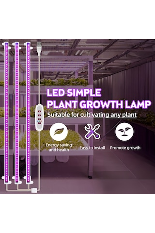 Led Bitki Büyümek Işık Şeritleri 8 W 168 Led 82.6 Lm Parlak Pembe Işık