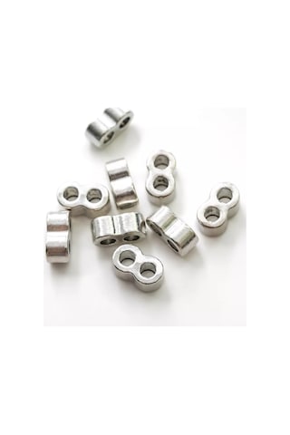 Kafebizu Boncuk Ayırıcı 10 Adet 16.5x9x9 Mm Gümüş Renkli 209195145