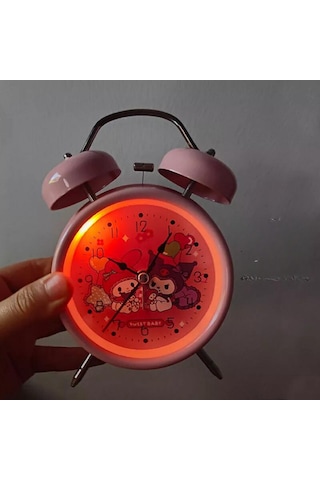 My Melody & Kuromi Pembe Çalar Saat Masa Saati