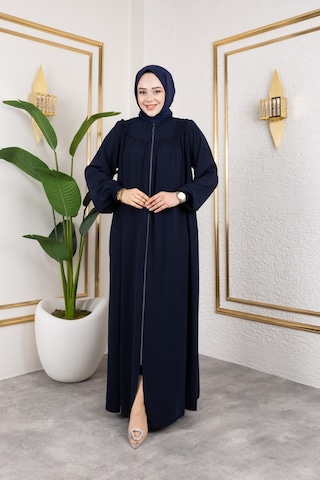 Nevayla Moda Ön Ve Arka Robalı Ferace - Lacivert / F0142 Lacivert