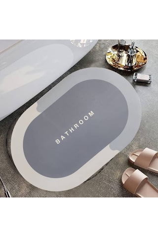 Sihirli Süper Su Emici Kaymaz Tabanlı Oval Paspas 40 60 Cm 5361 Çok Renkli