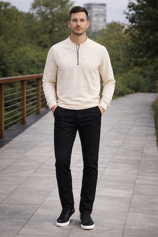 Alexandergardi Hakim Yaka Yarım Fermuarlı Erkek Sweatshirt Bej