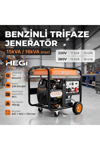 Hegı Benzinli Trifaze Jeneratör 15kva/16kva Max -26948
