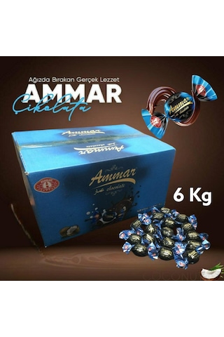 Ammar Bitter Kaplamalı Hindistan Cevizi Aromalı Bayramlık İkramlık Çikolata 6 KG