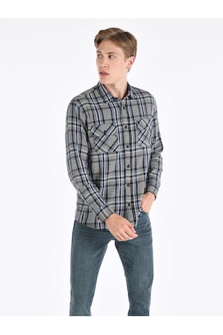 Colin's Colins Regular Fit Mavi Erkek Uzun Kol Gömlek Cl1065946 Mavi