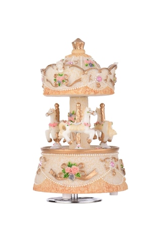 Sarı Ammoon Müzik Kutusu Atlıkarınca At Tek Boynuzlu At Renk Değişimi Led Işık Işıklı Dönen En Iyi Hediye