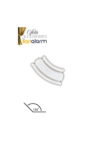 Vela - 2 Raylı Kornişler İçin Yarım Dönüş 45 Beyaz