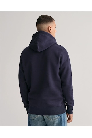 Gant Erkek Lacivert Regular Fit Kapüşonlu Sweatshirt-lacivert Lacivert