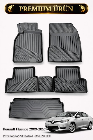 Renault Fluence 2009-2016 3d Oto Paspas Ve Bagaj Havuzu İkili Set