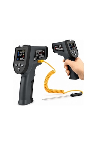 Kaemeasu Km-k550het Dijital Lazer Termometre Infrared Ve Prob Çift Ölçüm