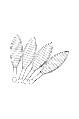 Elite Balık Izgara Teli 4'lü Set Paslanmaz Çelik - 42x10x21 Cm