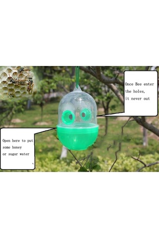 Vkemall Plastik Arı Tutucu, Transparan + Yeşil, 11.2x8.2x8.2 Cm, Kolay Kullanım Ve Temizleme, 3 Adet, Doğada Arı Yakalama Aracı