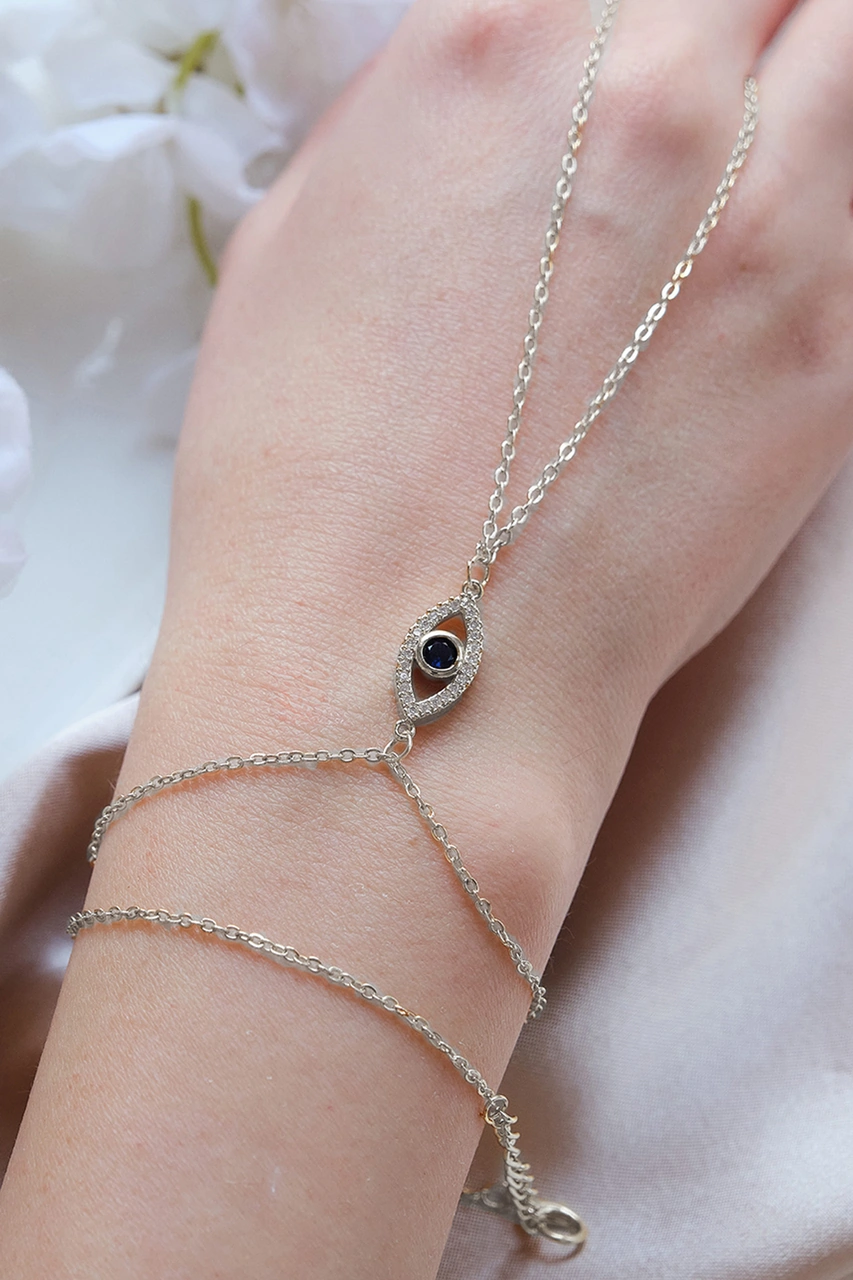 Silver Fatmanın Gözü Lapis Taşlı Şahmeran Gold
