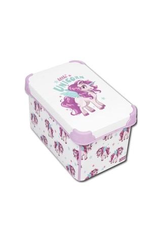 Style Box Unicorn Desenli 5 L Dekoratif Saklama Kutusu Çok Renkli