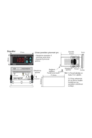 Enda -60...+150 Derece Dijital Termostad 1no-1nc Kontaklı 220 Volt Ntc Prop Uyumu Prop Dahil Değil