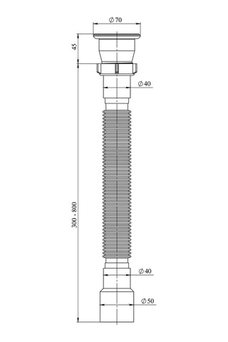 Rostovskaa Manufaktura Santehniki Evrensel Sifon Kırışlı Sgu-0,8 198075199