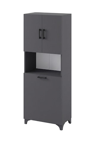 Çok Amaçlı Dolap Banyo Dolabı Kirli Çamaşır Sepeti Dolabı Damla Antrasit