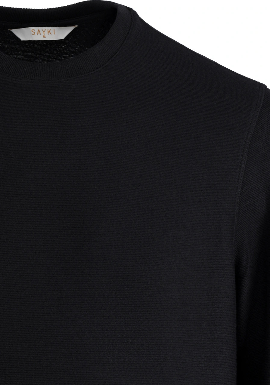 Hatemoğlu Siyah Regular Fit Bisiklet Yaka Sweatshirt Siyah