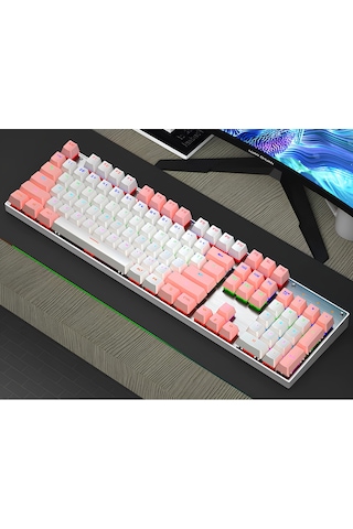 K660 Türkçe Mekanik Oyun Klavyesi, Mavi Switch-rainbow Rgb Aydınlatmalı Hot-swap