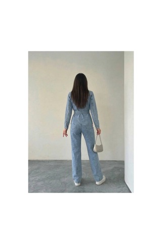 Bluemarlin Kuşaklı Buz Kar Ceket Pantolon Denim İkili Takım Buz Kar